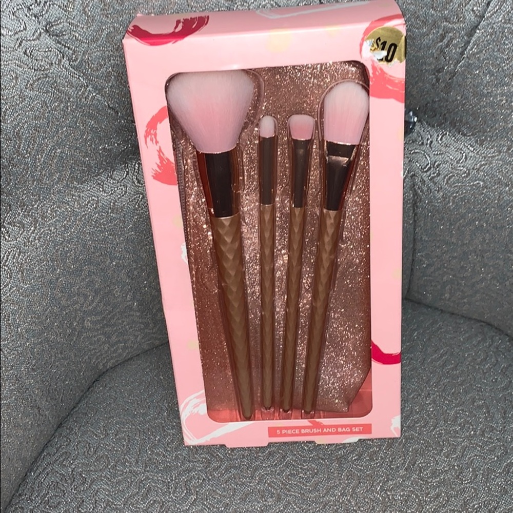 5 Piece Makeup Brushes and Bag Set